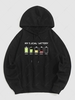 Sweat à Capuche Sportif à Imprimé Lettre SOCIAL BATTERY M Noir