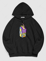 Sweat à Capuche Sportif avec Lettre FRUIT JUICE L Noir