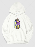 Sweat à Capuche Sportif avec Lettre FRUIT JUICE M Blanc