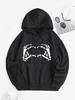 Sweat à Capuche Sportif Collant et Caractère Ancien avec Poche Devant S Noir