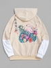 Sweat à Capuche Sportif Contrastant Imprimé Message avec Poche Kangourou Streetwear S Jaune clair
