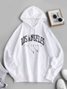 Sweat à Capuche Sportif et Fente Latérale en Coton L Blanc