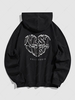 Sweat à Capuche Style Graphique CALIFORNIA Cœur pour Saint-Valentin L Noir