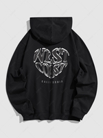 Sweat à Capuche Style Graphique CALIFORNIA Cœur pour Saint-Valentin S Noir