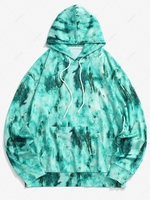 Sweat à Capuche Teinté avec Poche en Avant à Cordon 2xl Vert
