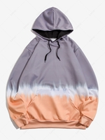 Sweat à Capuche Teinté Imprimé avec Poche Kangourou 2xl Ardoise grise claire