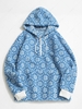 Sweat à Capuche Teinté Motif de Flocon de Neige S Bleu clair