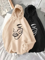 Sweat à Capuche Thermique à Imprimé Visage à Goutte Epaule Xl Noir