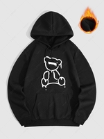 Sweat à Capuche Thermique Chaud Motif D