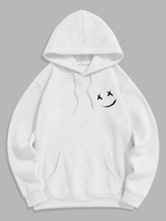 Sweat à Capuche Thermique Graphique Imprimé à Doublure en Laine Xl Blanc
