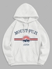 Sweat à Capuche Thermique Montagne Lettre Graphique à Doublure Laine Xl Blanc