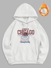 Sweat à Capuche Thermique Motif de Basket et Lettre Xl Blanc