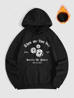Sweat à Capuche Thermique Tunique à Imprimé Slogan à Doublure M Noir