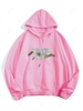 Sweat à Capuche Vintage Graphique avec Poche en Avant S Rose