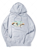 Sweat à Capuche Vintage Graphique avec Poche en Avant Xl Gris