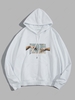 Sweat à Capuche Vintage Graphique avec Poche en Avant Xs Blanc
