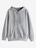 Sweat à Capuche Zippé avec Strass avec Poches M Gris