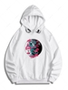 Sweat à Capuche à Imprimé Dragon avec Poche Kangourou en Toison 2xl Blanc