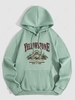 Sweat-Shirt à Capuche avec Doublure en Molleton Thermale Style Vintage à Slogan YELLOWSTONE NATIONAL PARK Xxl Vert clair
