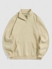 Sweat-Shirt à Capuche à Doublure en Molleton Couleur Unie avec Fermeture Éclair M Café lumière