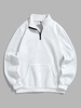 Sweat-Shirt à Capuche à Doublure en Molleton Couleur Unie avec Fermeture Éclair Xl Blanc