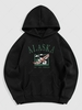 Sweat-shirt à Capuche à Doublure Thermique Graphique à Imprimé Lettre ALASKA Xl Noir
