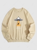 Sweat-Shirt à Capuche en Doublure Polaire Chaud Motif UFO Xl Café lumière