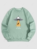 Sweat-Shirt à Capuche en Doublure Polaire Chaud Motif UFO Xxl Vert clair