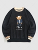 Sweat-Shirt à Capuche en Doublure Polaire Motif Slogan Playing Golf avec Ours M Noir
