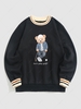 Sweat-Shirt à Capuche en Doublure Polaire Motif Slogan Playing Golf avec Ours S Noir