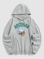 Sweat-Shirt à Capuche Graphique de Cactus Vintage ARIZONAN DESERT S Gris clair