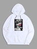 Sweat-Shirt à Capuche Pull-over Motif Statue S Blanc