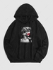 Sweat-Shirt à Capuche Pull-over Motif Statue Xl Noir