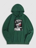 Sweat-Shirt à Capuche Pull-over Motif Statue Xl Vert profond