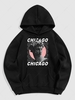 Sweat-Shirt à Capuche Renaissance en Molleton Motif Portrait Graphique S Noir
