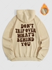 Sweat-Shirt à Capuche Thermique avec Doublure et à Imprimé Visage de Slogan S Café lumière