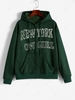 Sweat-shirt à Capuche Thermique Graphique Zippé à Goutte Epaule M Vert profond