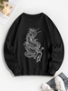 Sweat-shirt à Col Rond à Imprimé Oriental Graphique Xl Noir
