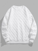 Sweat-shirt à Imprimé 3D Carreau M Blanc
