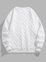 Sweat-shirt à Imprimé 3D Carreau M Blanc