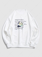 Sweat-shirt à Imprimé Animal Dessin Animé à Goutte Epaule 3xl Blanc