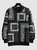 Sweat-shirt à Imprimé Ethnique Cachemire Pois L Noir