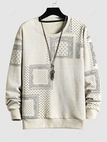 Sweat-shirt à Imprimé Ethnique Cachemire Pois M Beige