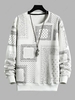 Sweat-shirt à Imprimé Ethnique Cachemire Pois S Blanc