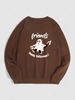 Sweat-shirt à Imprimé Fantôme à Lettre Xxl Café profond