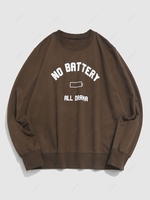 Sweat-shirt à Imprimé Lettres M Café profond