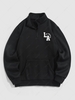 Sweat-shirt à Imprimé Los Angeles à Demi-Zip L Noir