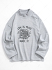 Sweat-shirt à Imprimé Message à Épaules Tombantes 3xl Gris clair