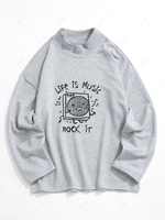 Sweat-shirt à Imprimé Message à Épaules Tombantes 3xl Gris clair