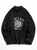 Sweat-shirt à Imprimé Message à Épaules Tombantes 3xl Noir